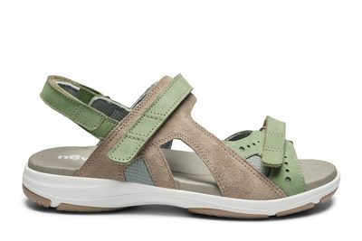 salg af NEW FEET SANDFARVET OG GRØN SANDAL I NUBUCK