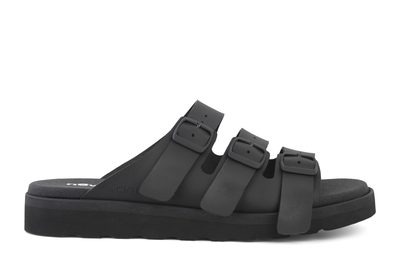 salg af NEW FEET SANDAL UDEN HÆLKAPPE I SORT MICROFIBRE