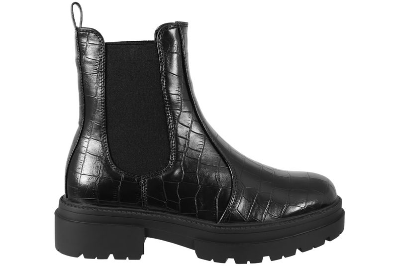 salg af 5.TH AVENUE STØVLE I SORT PU MED KROKO-LOOK
