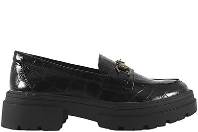 salg af 5TH AVENUE LADIES LOAFERS I SORT KROKOPRÆGET PU