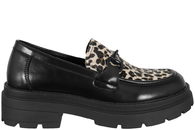 salg af 5TH AVENUE LEOPARD LOAFERS I SORT GLAT SKIND
