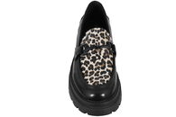 5TH AVENUE LEOPARD LOAFERS I SORT GLAT SKIND