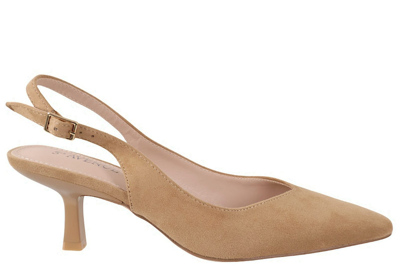 salg af 5TH AVENUE SLINGBACK STILET I KAMELFARVET TEKSTIL
