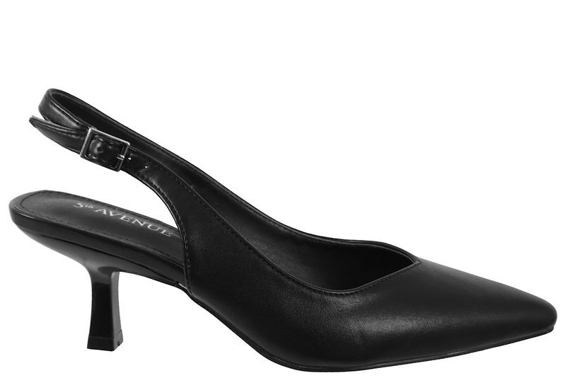 salg af 5TH AVENUE SLINGBACK STILET I SORT PU