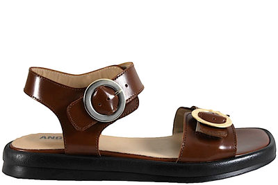 salg af ANGULUS MØRK COGNAC SANDAL I GLAT SKIND