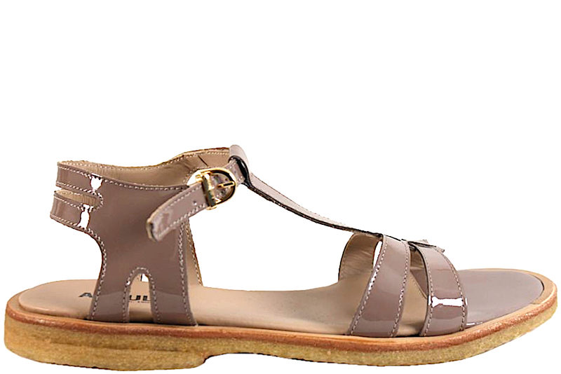 Køb ANGULUS SANDAL I MOCCA POLIDO MED LAK LOOK - Salg af Lette sandaler