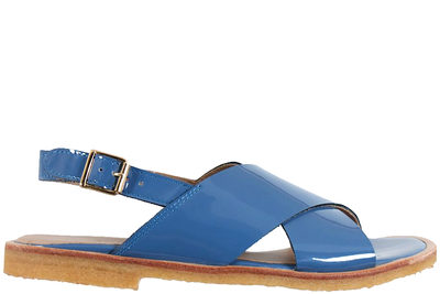 salg af ANGULUS DUSTY BLUE SANDAL I BLÅT LAKSKIND