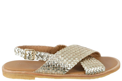 salg af ANGULUS SANDAL I GULDFARVET SKIND