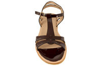 ANGULUS SANDAL I MØRKEBRUNT POLIDO MED LAK LOOK
