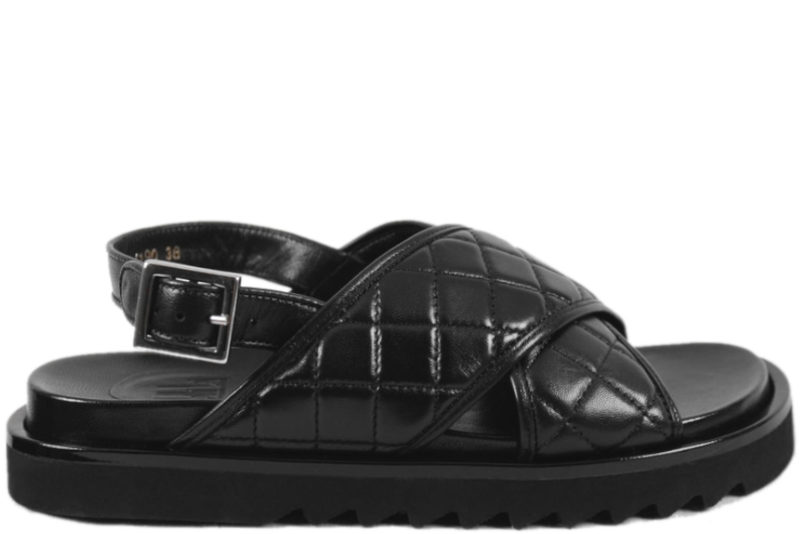 Køb BI CHIFFON BLACK LET SKINDSANDAL Her - Salg af sandaler