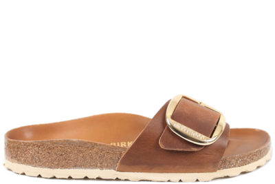 salg af BIRKENSTOCK MADRID BIG BUCKLE COGNAC SLIPPERS