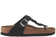 salg af BIRKENSTOCK GIZEH SORT SLIPPERS I OLIERET SKIND