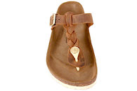 BIRKENSTOCK GIZEH BRUN SLIPPERS I OLIERET SKIND