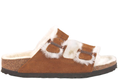 salg af BIRKENSTOCK ARIZONA SHEARLING BRUN HJEMMESKO I RUSKIND