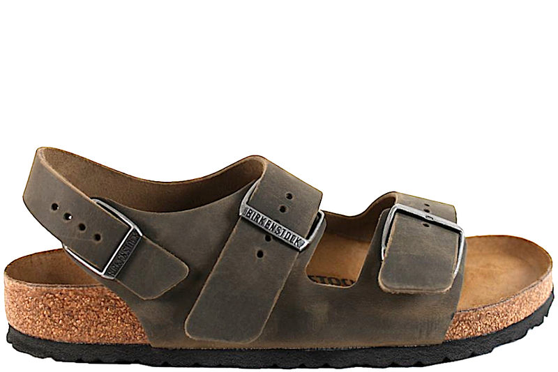 Køb BIRKENSTOCK MILANO BS KHAKI SANDAL I OLIERET SKIND Her Salg af Sandaler til mænd