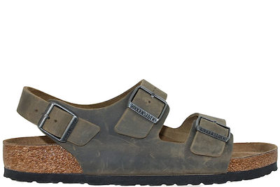 salg af BIRKENSTOCK MILANO BS KHAKI SANDAL I OLIERET SKIND