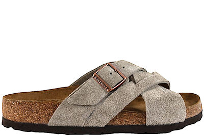 salg af BIRKENSTOCK LUGANO SLENTERS I TAUPE RUSKIND