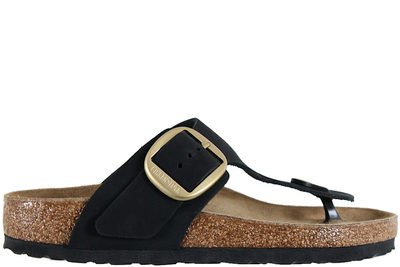 salg af BIRKENSTOCK GIZEH BIG BUCKLE TÅREM SANDAL I SORT NUBUCK