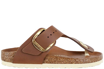 salg af BIRKENSTOCK GIZEH BIG BUCKLE SLENTERS I BRUNT OLIERET SKIND