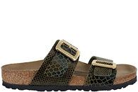 salg af BIRKENSTOCK SYDNEY CUSHION BUCKLE GREEN SNAKE SLENTER