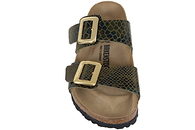 BIRKENSTOCK SYDNEY CUSHION BUCKLE GREEN SNAKE SLENTER