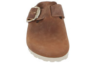 BIRKENSTOCK BOSTON BIG BUCKLE LUKKET SLENTERS I COGNACFARVET OLIERET SKIND