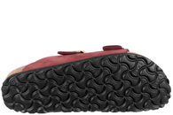 BIRKENSTOCK SLENTERS I VINRØDT SKIND