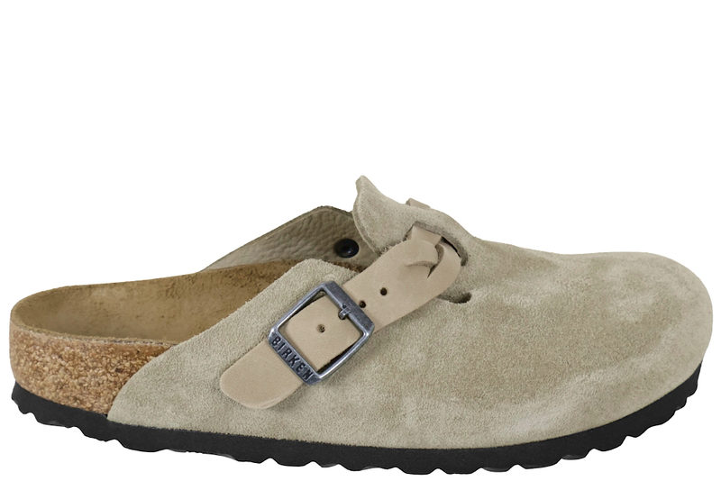 salg af BIRKENSTOCK BOSTON BRAIDED TAUPE SLENTER