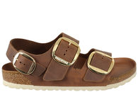 salg af BIRKENSTOCK MILANO BIG BUCKLE COGNAC SANDAL I OLIERET SKIND