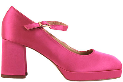 salg af BLACK FUCHSIA PUMPS I SATIN