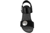 CASHOTT BLACK SANTORINI SORT LET SANDAL I LÆDER