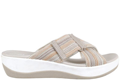salg af CLARKS ARLA WAVE SLENTERS I BEIGE TEKSTIL