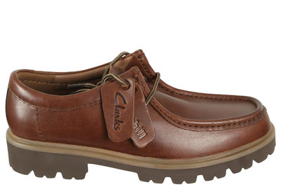salg af CLARKS CLEYHILL SEAM SKO I BRUNT GLAT SKIND