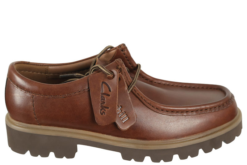 salg af CLARKS CLEYHILL SEAM SKO I BRUNT GLAT SKIND