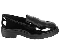 salg af CLARKS ORINOCO 3 EDGE BLACK PATENT LOAFERS