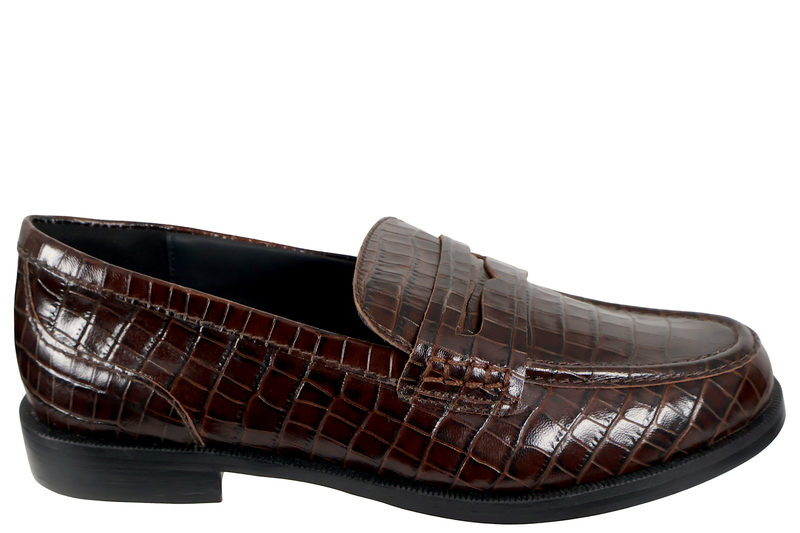 salg af CLARKS STRAVEN2 PENNY LOAFERS I BRUNT SKIND