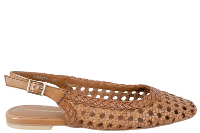 salg af COPENHAGEN SHOES ASTHESEA SLINGBACK I BRUNT FLETTET SKIND