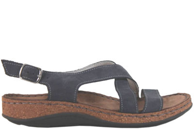 salg af COPENHAGEN SHOES KENZO BLÅ SANDAL I OLIERET NUBUCK