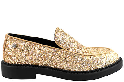 salg af COPENHAGEN SHOES GOLD LOAFERS MED GULD GLIMMER