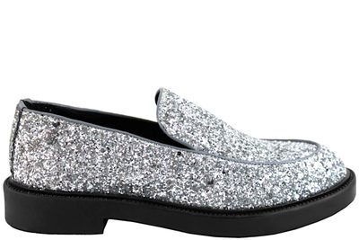 salg af COPENHAGEN SHOES SILVER LOAFERS MED SØLV GLIMMER