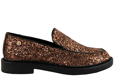 salg af COPENHAGEN SHOES LOAFERS I TEKSTIL MED BRONZE GLIMMER