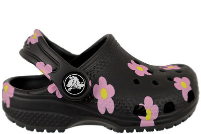 salg af CROCS CLASSIC FLOWER CLOG S I SORT GUMMI