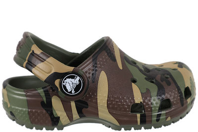 salg af CROCS CLASSIC CAMOFLAGE CLOGS I ARMYGRØNT GUMMI