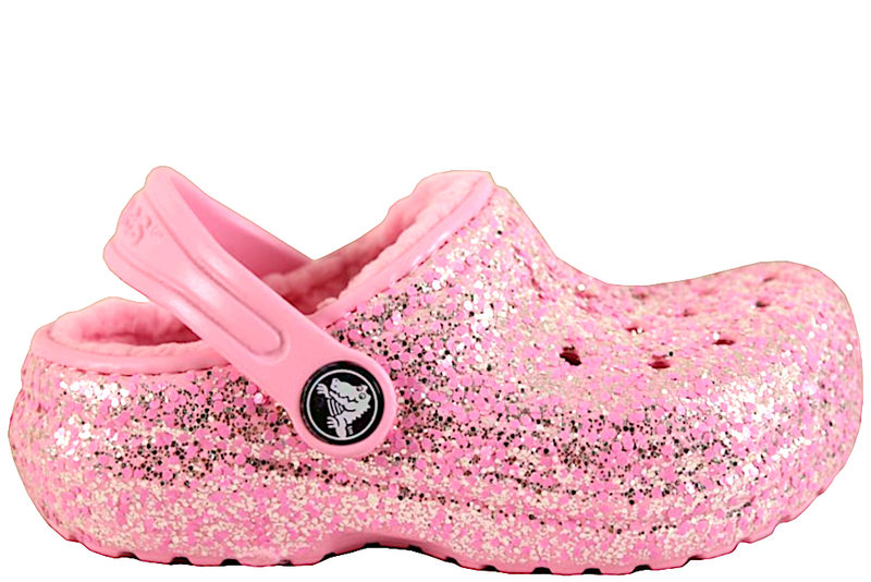 mulighed Venture abstraktion Køb CROCS CLASSIC LINED GLITTER CLOG PINK MED FOER Her - Salg af Pige  hjemmesko