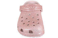 CROCS CLASSIC GLITTER CLOG K I LYSERØDT GUMMI MED GLIMMER