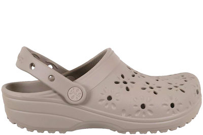 salg af CROCS FLORAL CUT OUT CLASSIC CLOGS I BEIGE GUMMI