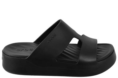 salg af CROCS GETAWAT PLATFORM H-STRAP BLACK SLIPPER