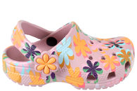 salg af CROCS CLASSIC RETRO SUMMER CLOG T I LYSERØDT GUMMI MED BLOMSTER