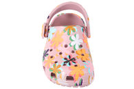 CROCS CLASSIC RETRO SUMMER CLOG T I LYSERØDT GUMMI MED BLOMSTER