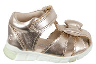 salg af ECCO MINI STRIDE FISHERMAN BOW NATURE FOILED METALLIC SANDAL